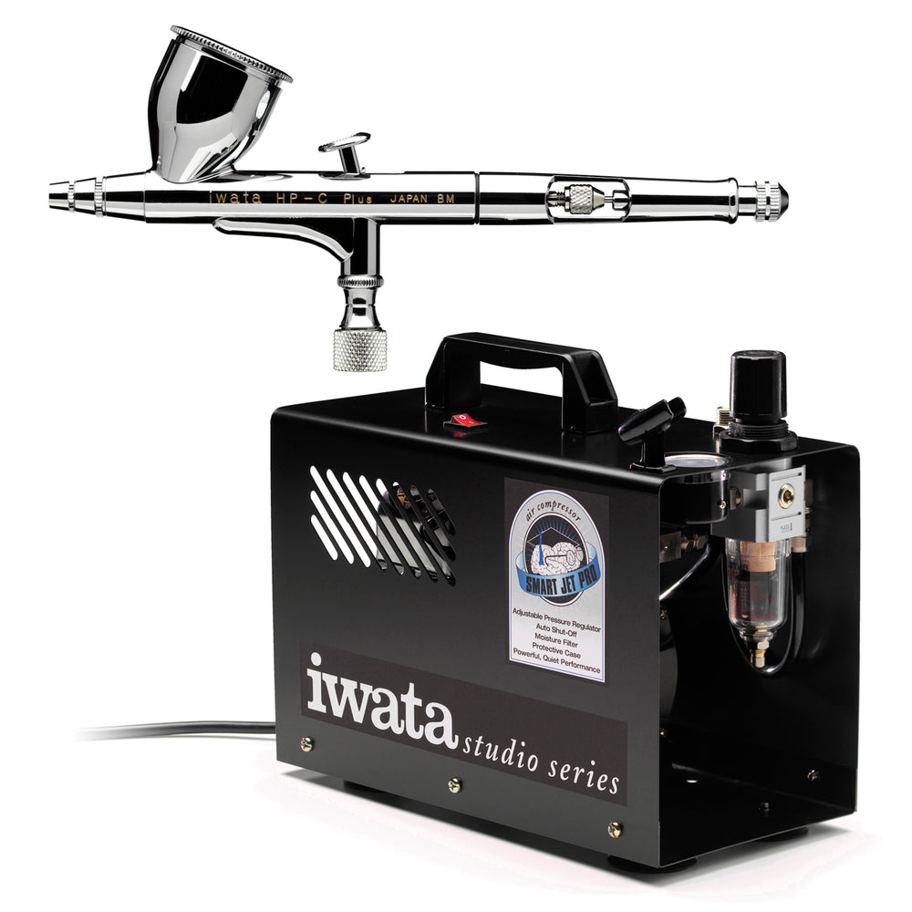 Iwata High Performance Plus HP-C Plus Airbrushing System with Smart Jet Pro Air Compressor